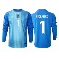 Stroje piłkarskie Anglia Jordania Pickford #1 Bramkarskie Koszulka Podstawowej MŚ 2026 Długi Rękaw